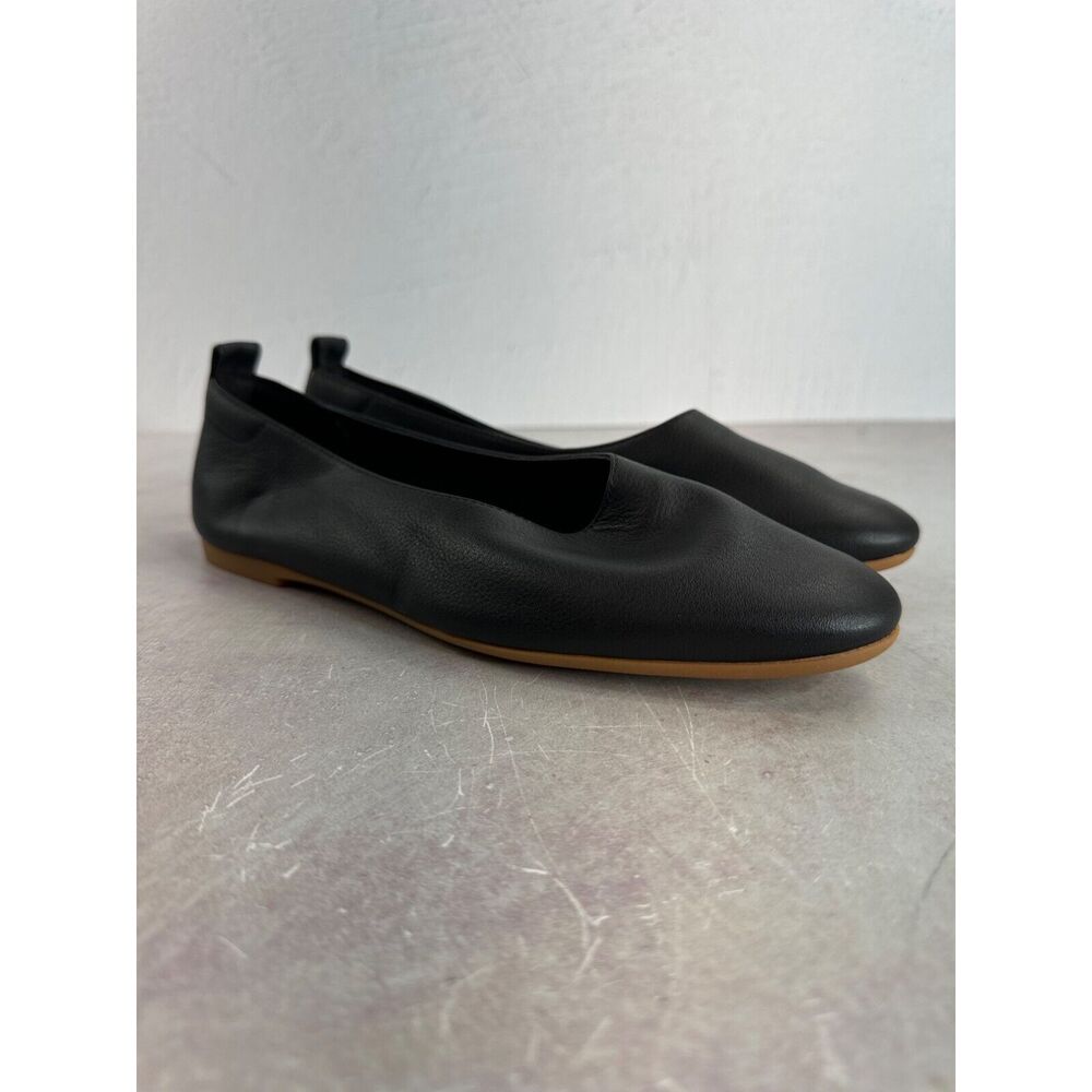 Everlane Womens Black Ballet Leather Flat Shoes 9.5 Glove Classic Preppy Capsule